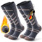 PULIOU Skisocken Merinowolle, Thermosocken Herren Snowboarden, Atmungsaktiv Schnell Trocknend Antiblasen Warme Dicke Merino Socken Für Kaltes Wetter Herren Damen Jugendliche 35-51(2 Paar) Grau S
