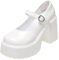 Fashion White Platform Pumps for Women Super High Heels Buckle Strap Mary Jane Shoes Woman Goth Thick Heeled Party Shoes Ladies