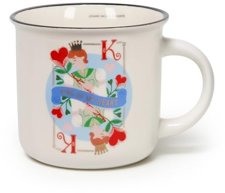 Legami - Tazza Cuppuccino in Porcellana New Bone China, Tazza da Colazione, Mug Caffè Thé Lavabile in Lavastoviglie, Tema King, Diametro 10 cm, Capacità 350 ml