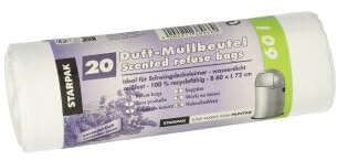 Starpak 320 Müllbeutel, LDPE mit Duft 60 l 72 cm x 60 cm Weiss - Lavender