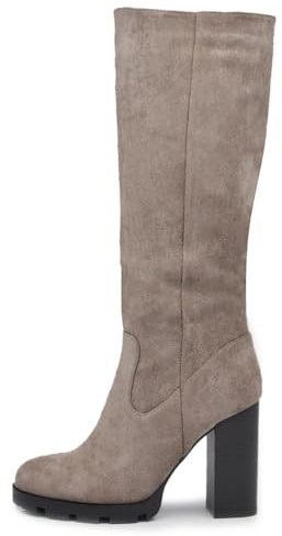 IF Fashion Scarpe da Donna Stivali Camperos Polpaccio Con Tacco Alto Grosso Platform Camoscio 672 khaki N.39