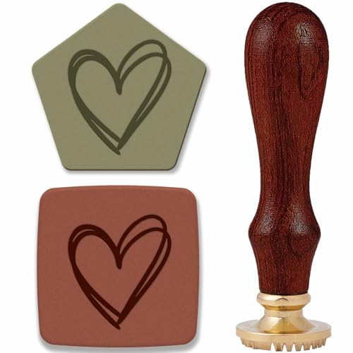 craspire Keramik-Stempel Für Ton, Handgefertigt, 1 mm, Herz-Keramik-Stempel, Abnehmbarer Holzkopf Mit Goldenem Griff, Einzigartige Abdrücke, DIY-Handwerk, Polymer-Ton-Werkzeuge, Hersteller
