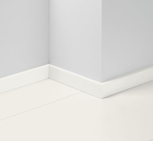 Parador SL 5 WF Dekor-Sockelleiste Uni weiß D002 (9016) - Länge 2.20m – speziell für Feuchträume und Nassbereiche