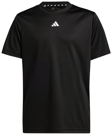 adidas Unisex Kids Train Essentials Logo Regular Fit T-Shirt Junior, Black/White, 15-16 Years