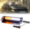 Biqiure LED Stroboscopique Blanc et Ambre,Feux Stroboscopiques Intérieurs de Pare-Brise 8LED 4 Modes Stroboscope Clignotant Lampe D'urgence avec la ventouse pour 12V Voiture Camion Véhicule
