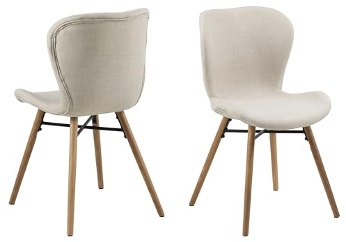 möbelando Polsterstuhl >Batilda -A1< (2er-Set) in Sand, Polyester - 47x82,5x53cm (BxHxT)