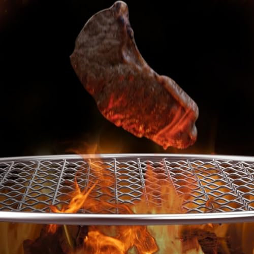 Multi-purpose 3-legged Outdoor Circular Barbecue Grill Tray, Stainless Steel Foldable BBQ Grill Rack, Portable Camping BBQ Grill Rack