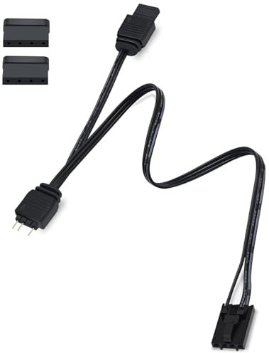 COMeap 4 pin ARGB Adapter for Corsair Commander Core XT, Commander Core, Lighting Node Core and RGB Fan Hub,1 to 2 ARGB Splitter Extension Cable Connect to 5V 3-Pin ARGB Devices 6.5 Inch