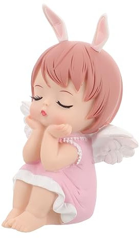 TOPBATHY 2St Annie Kuchendekoration Desktop-Ornament Figur bücherregal Dekoration buchregal Dekoration Tischzubehör Japanisches Engel-Ornament Geburtstagskuchen-Ornament Vinyl Rosa
