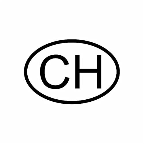 Autoaufkleber Auto-Creative-Aufkleber CH Schweizer Ländercode Ovaler PVC-Aufkleber PVC Aufkleber(Black)