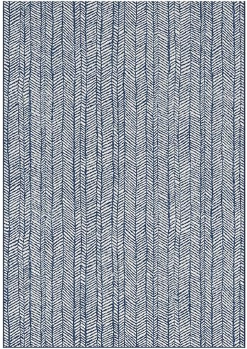 Steffensmeier In- und Outdoorteppich Jordis | Herringbone | Terasse | Blau | 80x150 cm