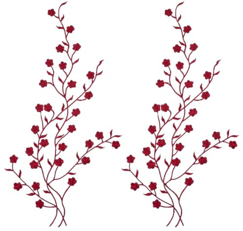 GORGECRAFT 2 Stück Blumen Spitzen Applikationen Verzierungen Dekoratives Aufbügeln Und Aufnähen Pflaumenflecken Blumenapplikation Bestickter Stoff Für Kleider Kleidung Dekoration Reparatur Jeans Rucks