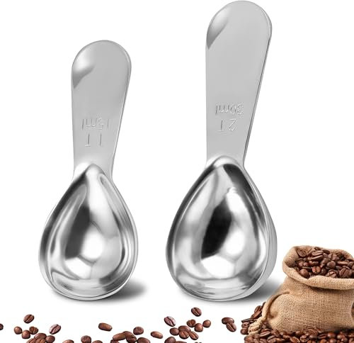 MesslöFfel Edelstahl Set 15ml & 30ml,2er KaffeelöFfel MesslöFfel DosierlöFfel FüR Kaffeedosierer Kaffee Zucker Und Mehr