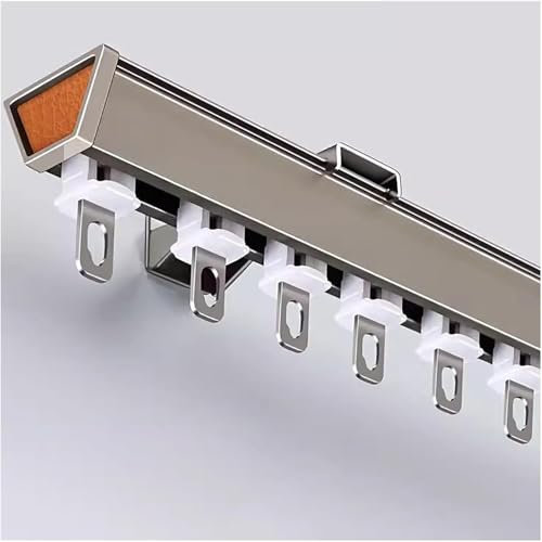 HGOuhK Vorhangschiene, hängende Vorhänge, Schiene für Wand, Aluminium-Duschvorhangstange, für Schlafsaal, Wohnung, Kliniken, Raumtrennung für Vorhänge, Raumteiler, Wohnmobil-Vorhang (grau, 8 m)