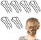 YUXIANLB 6 Pieces Metal Hair Fork Clips 4 Prong U-Shape Hair Stick Side Combs, French Hair Pins for Buns Updo Hair Pins for Women Hair Styling Tool Accessories (Black)