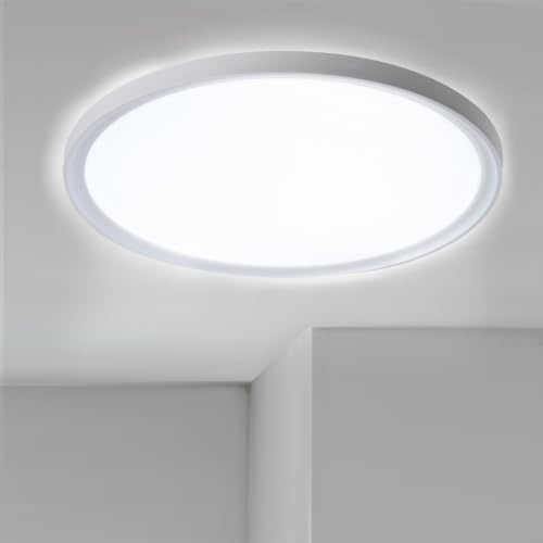FIVMEN Deckenlampe LED Flach Rund Weiß 36W Deckenleuchte Modern Wohnzimmerlampe Badezimmerlampe IP44 Wasserfest für Schlafzimmer Küche Flur, Kaltweiß