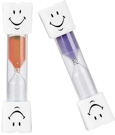 RabbFit 2er Pack sanduhren Set für Kinder – Kinder Sanduhr für die Zahnpflege von Kindern, Küche, Büro und Spiel-Timer verwendet Werden, lila und orange