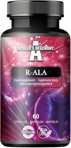 Acido R-Alfa Lipoico 200 mg per capsula - 60 capsule vegane - 2 mesi di fornitura - Supporta il metabolismo del glucosio e la salute mitocondriale - da Apollo's Hegemony