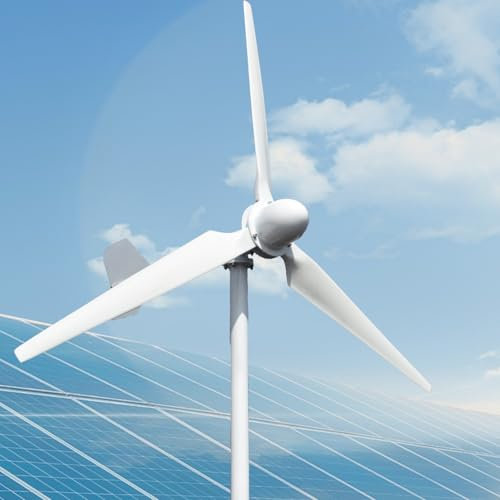 5KW Windkraftanlage, 3-Blatt-Windturbine, Horizontalachse, 48V/96V/110V/220V Windgenerator, Hocheffiziente Windkraftanlage mit Permanentmagnet-Synchrongenerator (220, Volt)