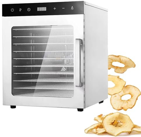 Low Noise Food Dehydrator, Freeze Dry Machine, 10/12 Trays Fruit Veggie Dried Candy Machine, Large Capacity Food Processer, ForJerky/Vegetables/Fruits/Meat/Dog Treats/Herbs(110v,10layer)