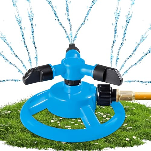 Gartensprenger,Garten Sprinkler 3-Arm 360° Rotierendes Gartenbewässerung Rasensprenger Sprenger Garten,Verstellbarer Sprinklerkopf Wasser Sprenger,Große Flächen,Bewässerungsanlagen für Rasen,Pflanzen