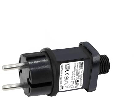 Transformateur LED CZJUTAI IP44 Alimentation pour éclairage de Noël avec prise - Prise européenne (Socle à vis - Constant allumé - DC4.5V 6W) [E260]