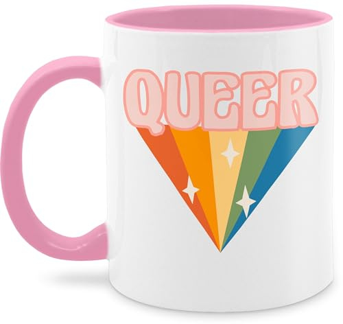 Tasse Tassen 325ml - Flagge - Pride Outfit Regenbogen Diamant Queer I LGBTQ Outfit CSD Accessoires Christopher Street Day I Lesbisch I Schwul I Bisexuell I Trans - 325 ml - Rosa - gay lgbt lesbian