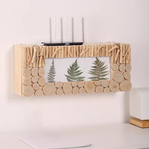 SLCXDPAT Router Schrank Box, Router Aufbewahrungsbox Regal Verstecken, Kabel-Organizer-Box, für Das Wohnzimmer Im Schlafzimmer(Natural)