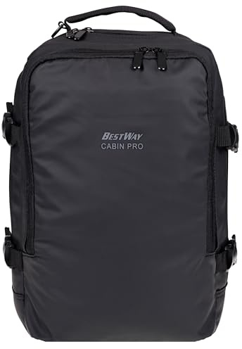 Bestway Rucksack Handgepäck Small 20 L Cabin Pro 40350 0100 Schwarz + g | 20 L Reisetasche Laptopfach 40x25x20cm Flugzeug