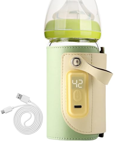 Portable Milk Warmer | Milk Bottle Warmer USB Travel Heating Sleeve | Adjustable Temperature Nursing Bottle Heat Keeper Intelligent Heating | Health & For Nursing Mom