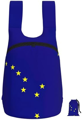 EdWal Faltbarer Rucksack mit Alaska-Staatsflagge, leicht, Wandertasche, weicher Reiserucksack für Arbeit und Fitnessstudio