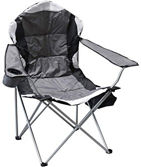Jumbo Anglersessel klappbar mit Getränkehalter & Tasche Grau