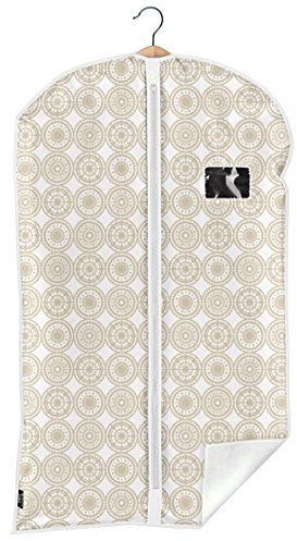 Custodia per Giacca - Porta Giacche per Proteggere i tuoi Vestiti da Polvere e Tarme - Beige, 1 Pezzo 60x100 cm - Domopak Living