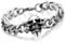 Cupimatch Herren Damen Buddha Mala Totenkopf Armband, Schädel Kugelkette Gebet Stretch Energiearmband Armschmuck Perlenarmband, schwarz Silber (Silber)