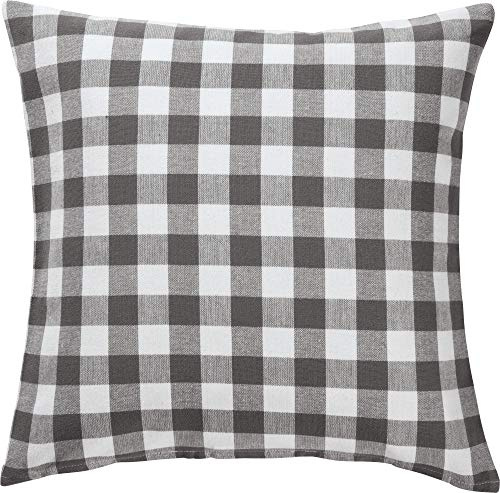 REDBEST Kissenhülle, Kissenbezug Landhaus karo Nashville grau Größe 40x40 cm - strapazierstark, langlebig, glattes Gewebe, mit Reißverschluss (weitere Farben, Größen)