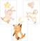 Olgs Babyzimmer Bilder 3er Set | Kinderzimmer Deko Poster DIN A4 | Wandbilder Premium | Tiere Wandposter Mädchen, Junge | Luftballons, Hase, Fuchs, Schaf fliegen