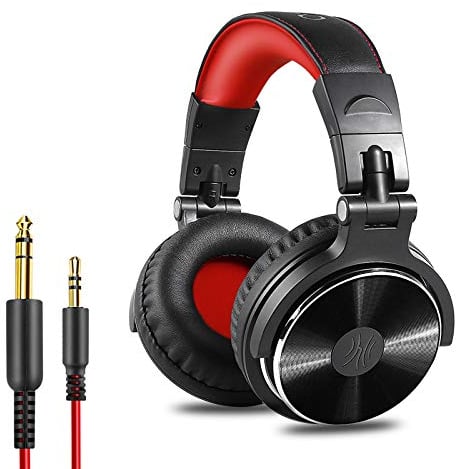 OneOdio - Auriculares cerrados, de DJ, para control y mezcla, de piel protegida, aislamiento acústico, movimiento giratorio de 90°, estéreo, portátiles, para cubrir las orejas