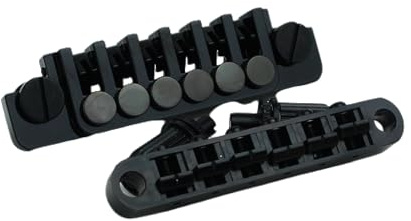 Guyker Guitar Tune-O-Matic Saddle Bridge BM003 and Vintage Stop Bar Lock TP6 Tailpiece Combo Replacement Compatible with Gibson Les Paul LP SG Style 6 Strings Electric Guitar (Black)