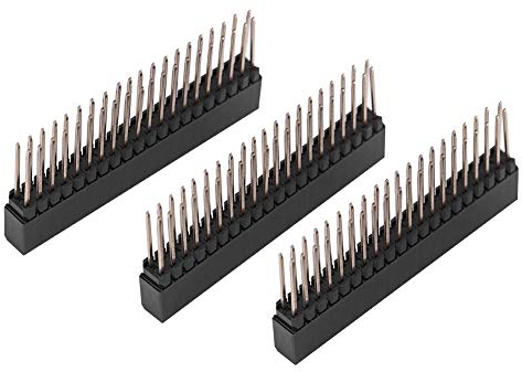 Female Pin Headers, 3 PCS 2.54MM Pitch Dual Row Straight 2 x 20 Pins Female Header Strip Connector Kit for Raspberry Pi