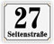 Sosenco Hausnummerschild Hausnummer mit Straßenname - 25x20 cm - Keramik Emaille - Wetterfest - Personalisiert (Weiß)