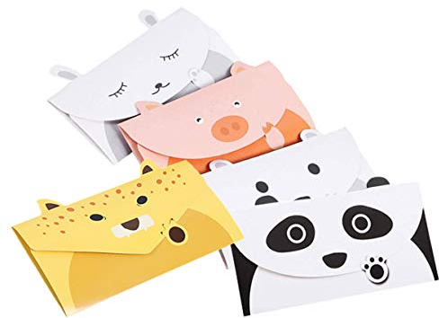 Xrten 40 Pcs Tarjetas de Invitación, Invitaciones para Niños, Tarjeta de Felicitación con Sobres para Infantiles, Diseños con Dibujos Animales para Fiesta y Niñas Artesanía