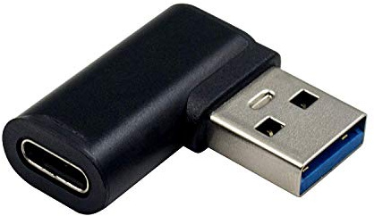 Duttek USB auf USB C Adapter, USB A auf C Adapter, rechtwinkliger 90 Grad USB 3.0 Stecker auf USB C Buchse Adapter kompatibel mit iPhone 11/Airpods iPad/Samsung Note 10/Google Pixel/Laptops