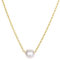 BONNYBIRD® Kette mit Perle Gold Damen Edelstahl Halskette mit Schwebendem Perlenanhänger Frauen Schmuck Wasserfest Vergoldet Goldkette Sommer Goldschmuck Pearl Boho
