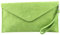 modamoda de T106 Damen Wildleder Rauleder Clutch Umhängetasche Abendtasche handmade in Italy, Farbe:Hellgrün