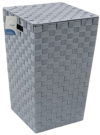 JVL Vichy Square Nylon Laundry Hamper