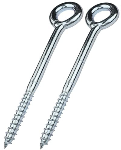 Aerzetix - C58288 - Set di 2 ganci a vite con occhiello anello Ø12x160mm per ponteggio tubolare - rete legno - fissaggio a parete - in acciaio - colore argento