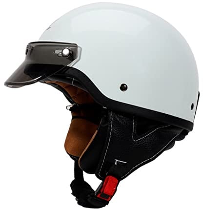 Halbschalenhelm Halbhelme Motorradhelm ECE Genehmigt Brain-Cap Motorrad Halbschale RollerHelm Scooter-Helm Jet-Helm Retro für Erwachsene Herren Damen D,XL