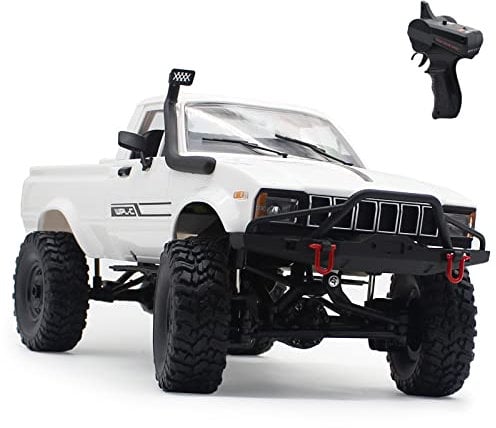 fisca Camion télécommandé 1:16 WPL C24-1 Voiture Full Scale 4WD Off-Road avec phare RC Car, véhicule monte-vitesse Modèle jouet