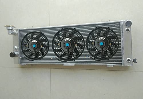 FSMOTO Radiateur en aluminium + ventilateur pour J-EEP Cherokee MK2 XJ 1984-2001 2,5 L 4,0 L V6 essence automatique/manuel