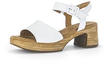 Gabor Damen Plateausandalen, Frauen Sandalen,Moderate Mehrweite (G),Strandschuhe,Plateausandaletten,Dicke Sohle,bequem,Weiss,42 EU / 8 UK